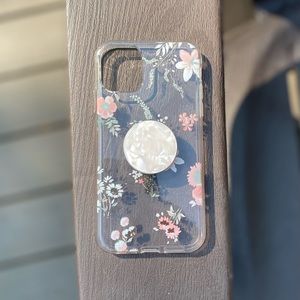 iPhone 11 floral case with popsocket